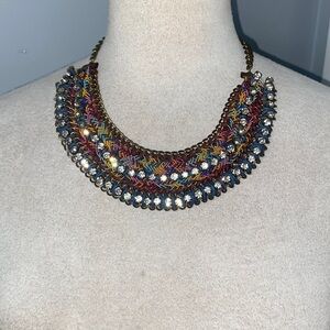 HANDMADE BY CHEROKEE NATIVE HAND WEAVED CHOKER/COLLARBONE LENGTH STYLE NECKLACE